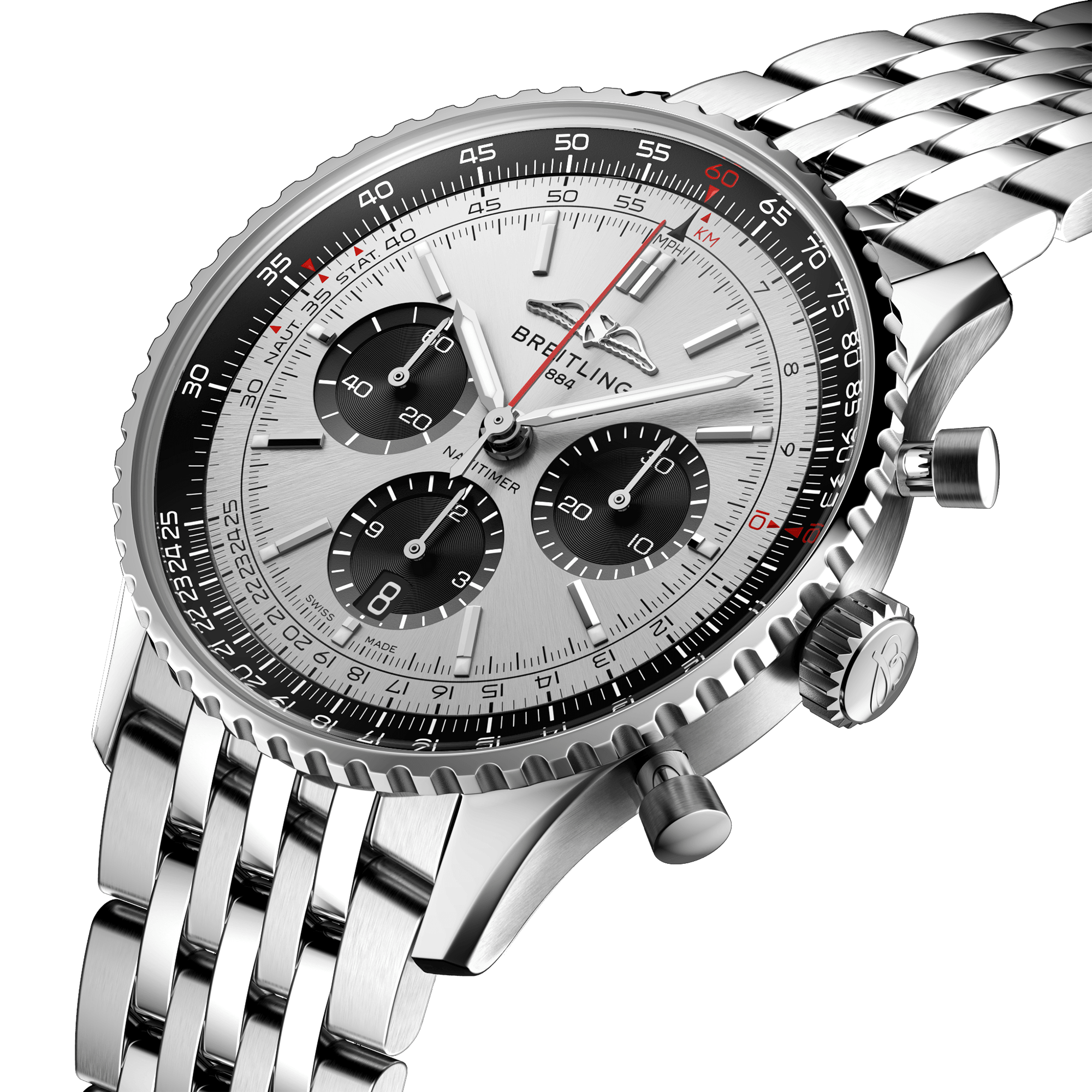 Navitimer 43mm Silver/Black Dial Automatic Chronograph Watch