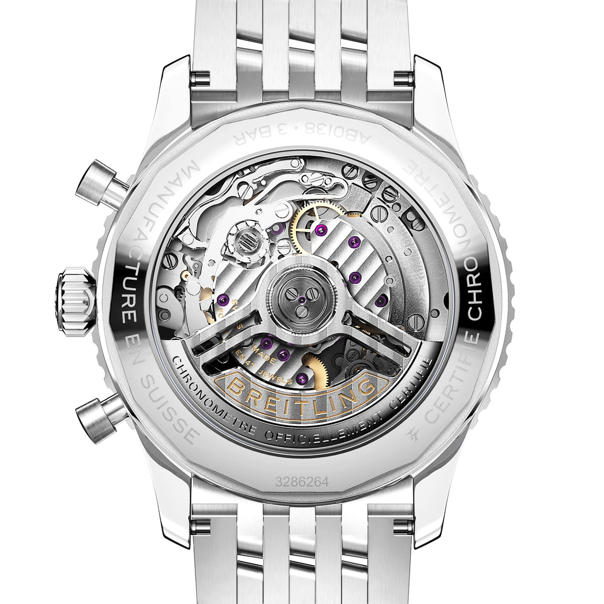 Breitling Navitimer 43mm Silver/Black Dial Mens Chronograph Bracelet Watch - Berry's Jewellers