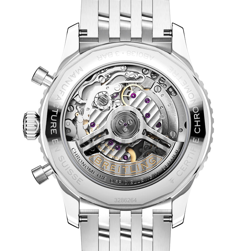 Breitling Navitimer 43mm Silver/Black Dial Mens Chronograph Bracelet Watch - Berry's Jewellers