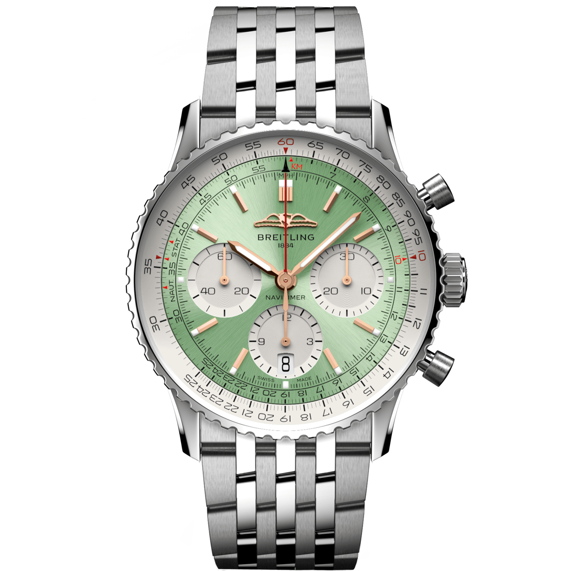 Navitimer 41mm Green Dial Men's Chronograph Bracelet Watch