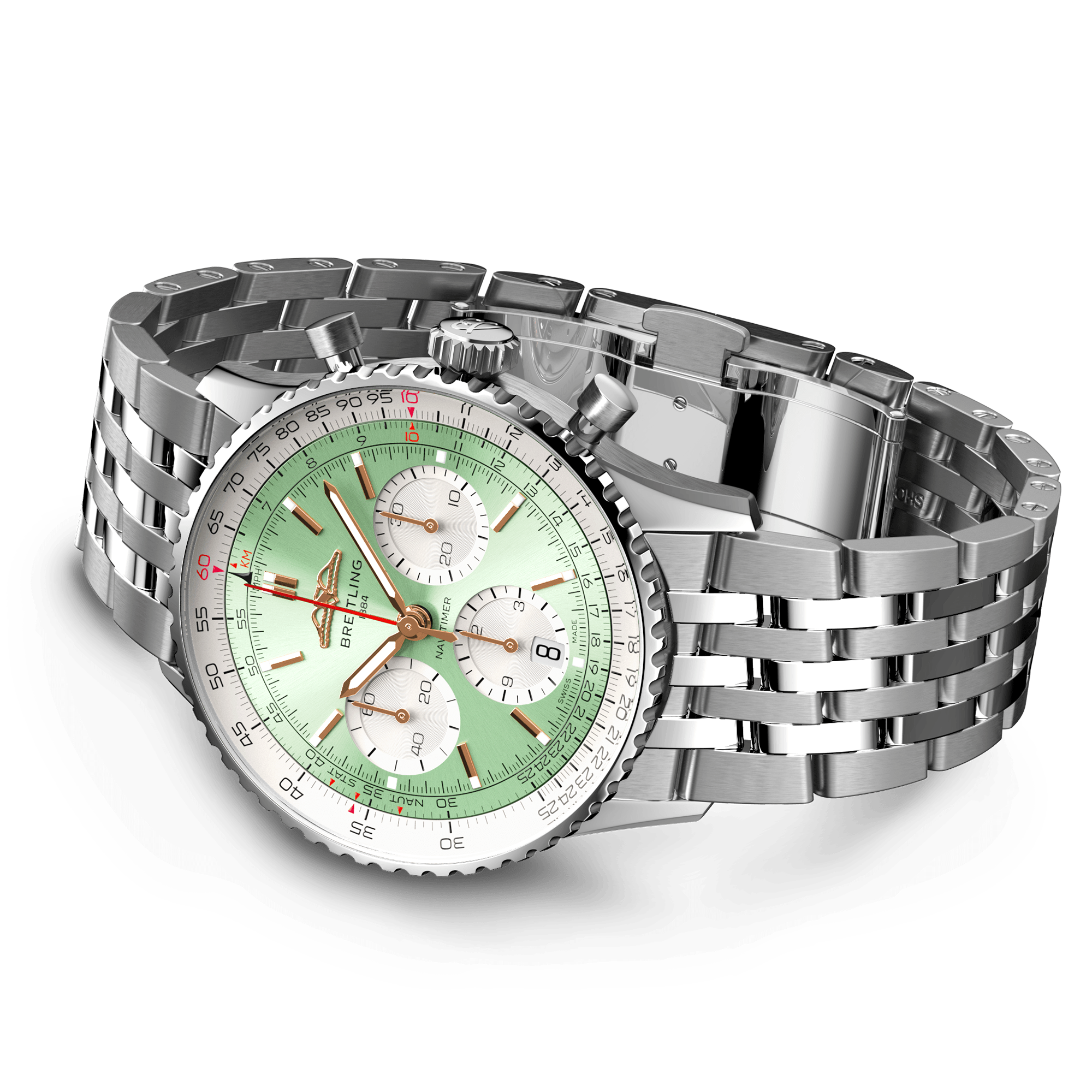 Navitimer 41mm Green Dial Men's Chronograph Bracelet Watch