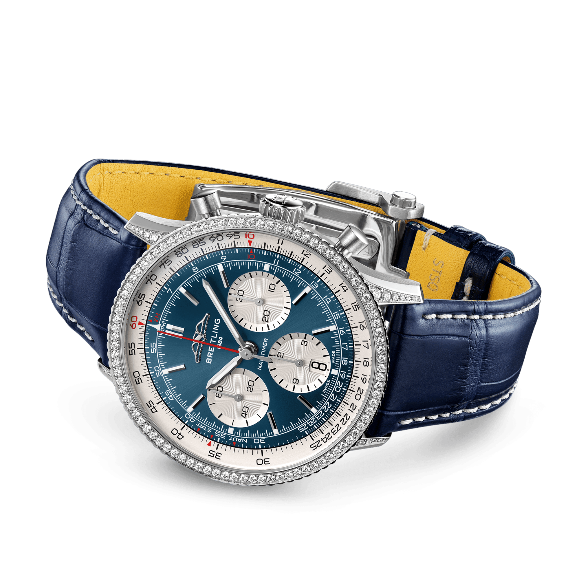 Navitimer Chronograph 41mm Blue Dial Diamond Bezel Watch