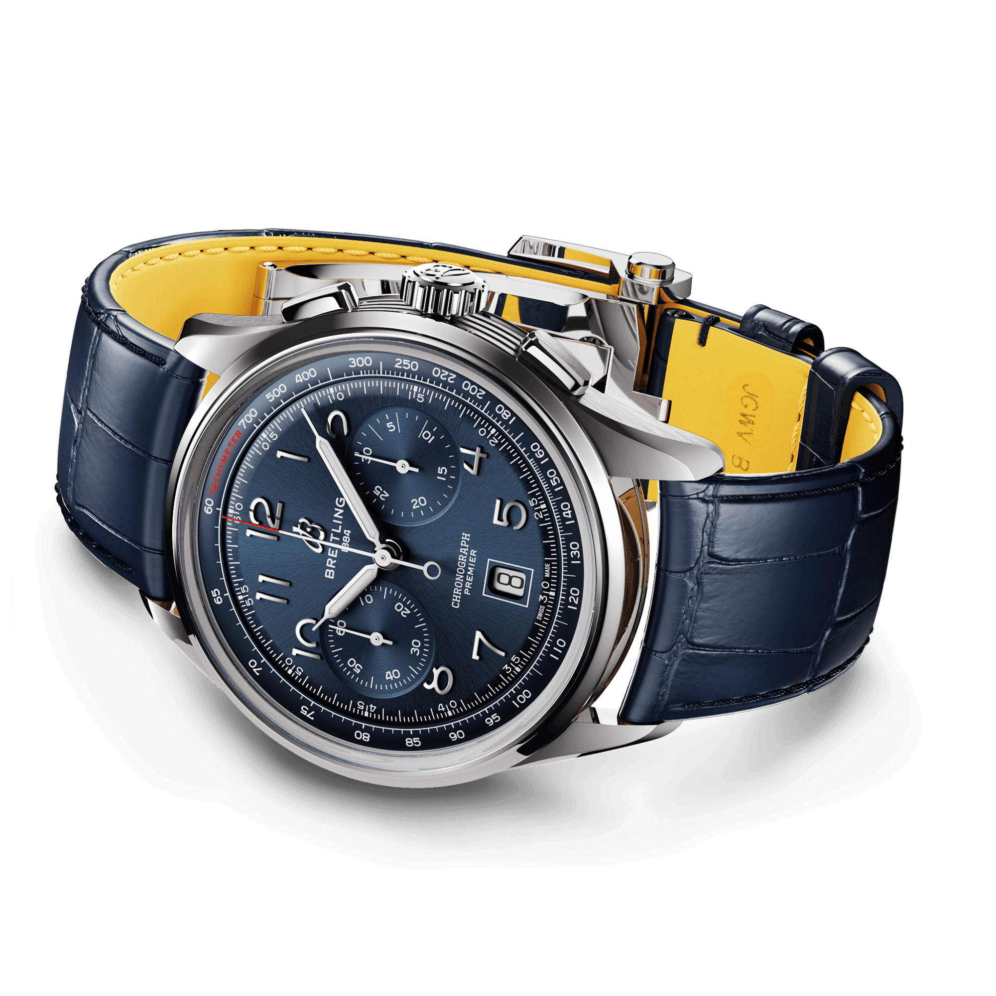Premier B01 42mm Blue Dial Automatic Chronograph Strap Watch