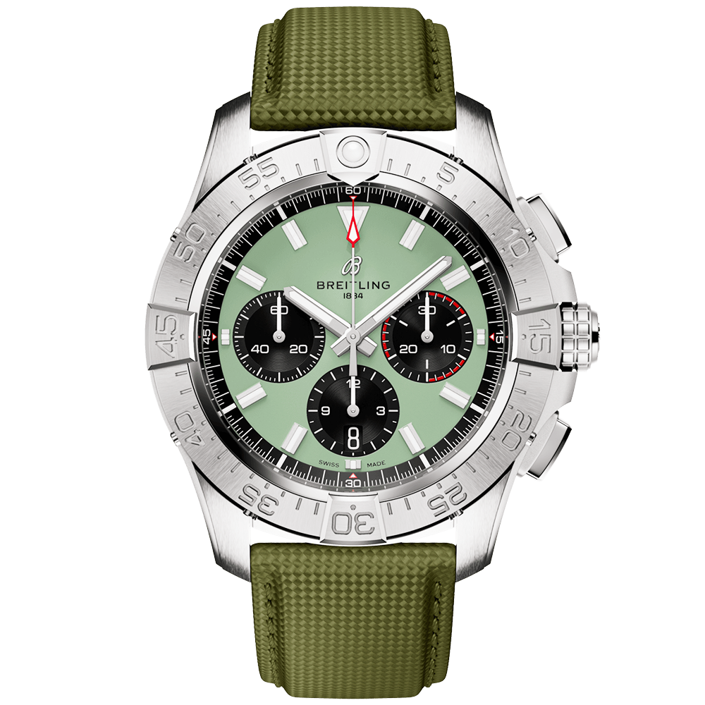 Avenger 44mm Green Dial Automatic Chronograph Strap Watch