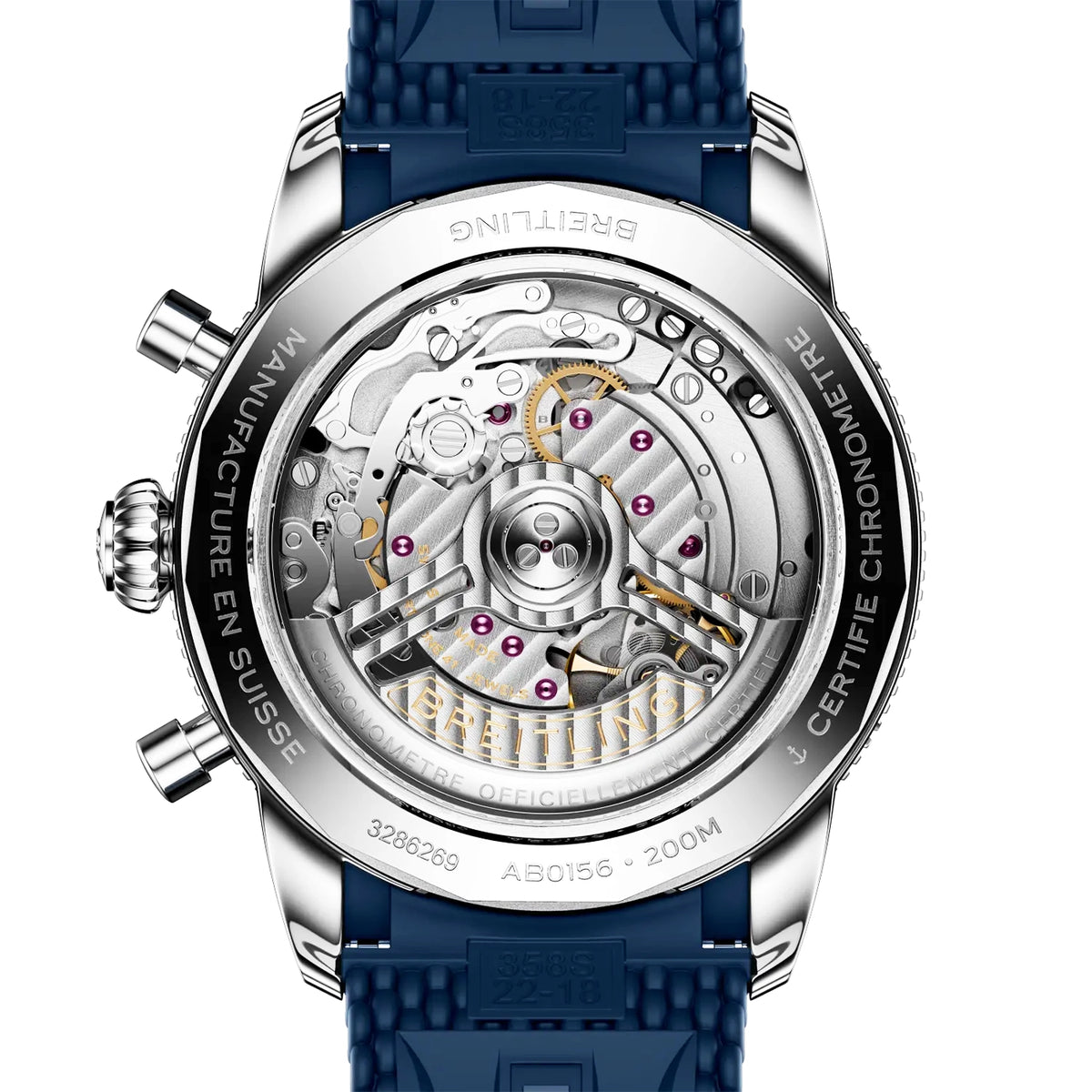 Breitling Superocean Heritage Chronograph 42mm Blue Dial Rubber Strap Watch - Berry's Jewellers