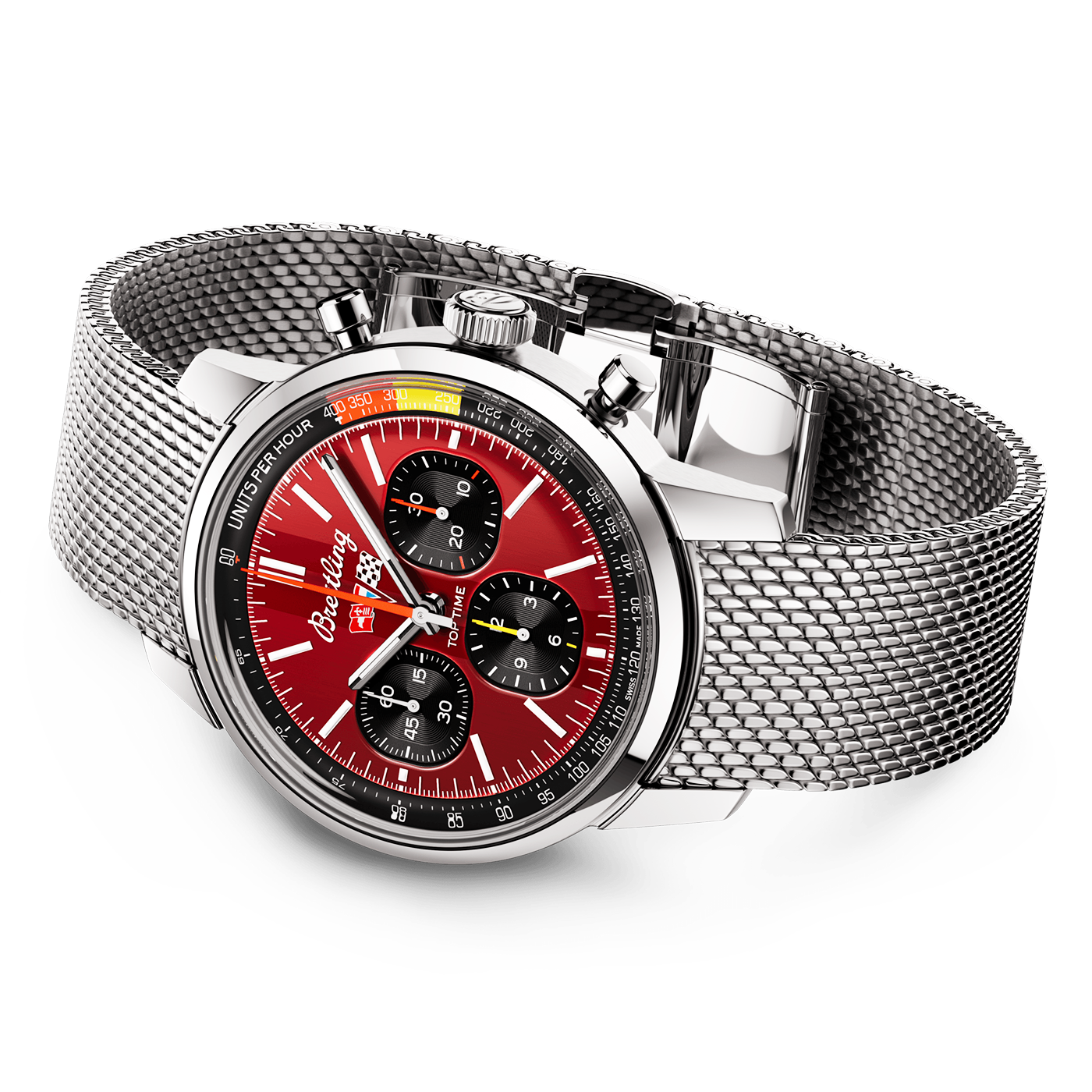 Top Time B01 Chevrolet Corvette 41mm Red Dial Bracelet Watch