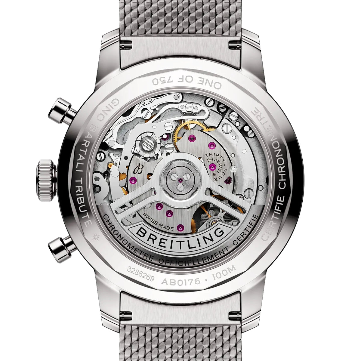 Breitling Top Time B01 Gino Bartali Limited Edition Blue Dial Bracelet Watch - Berry's Jewellers