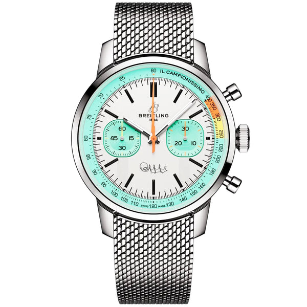 Breitling Top Time B01 Fausto Coppi Limited Edition Mint Dial Bracelet Watch - Berry's Jewellers