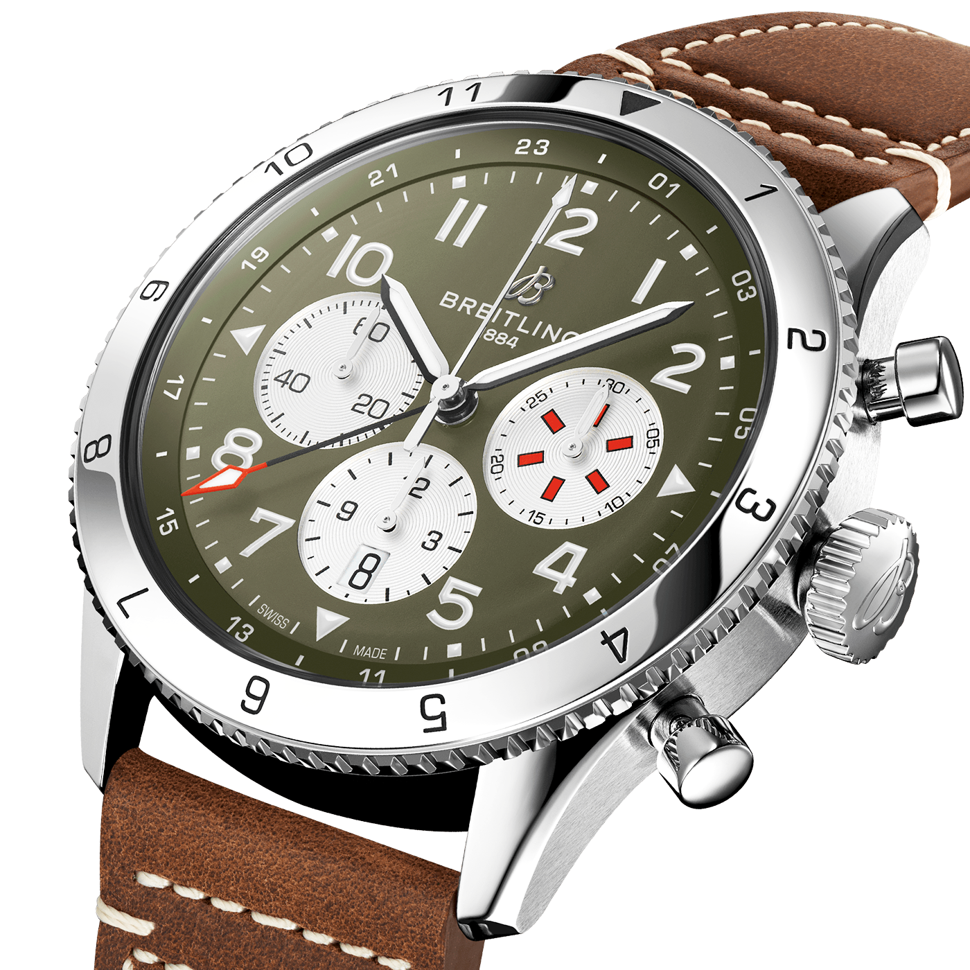 Super AVI Curtiss Warhawk GMT 46mm Green Dial Chronograph Watch