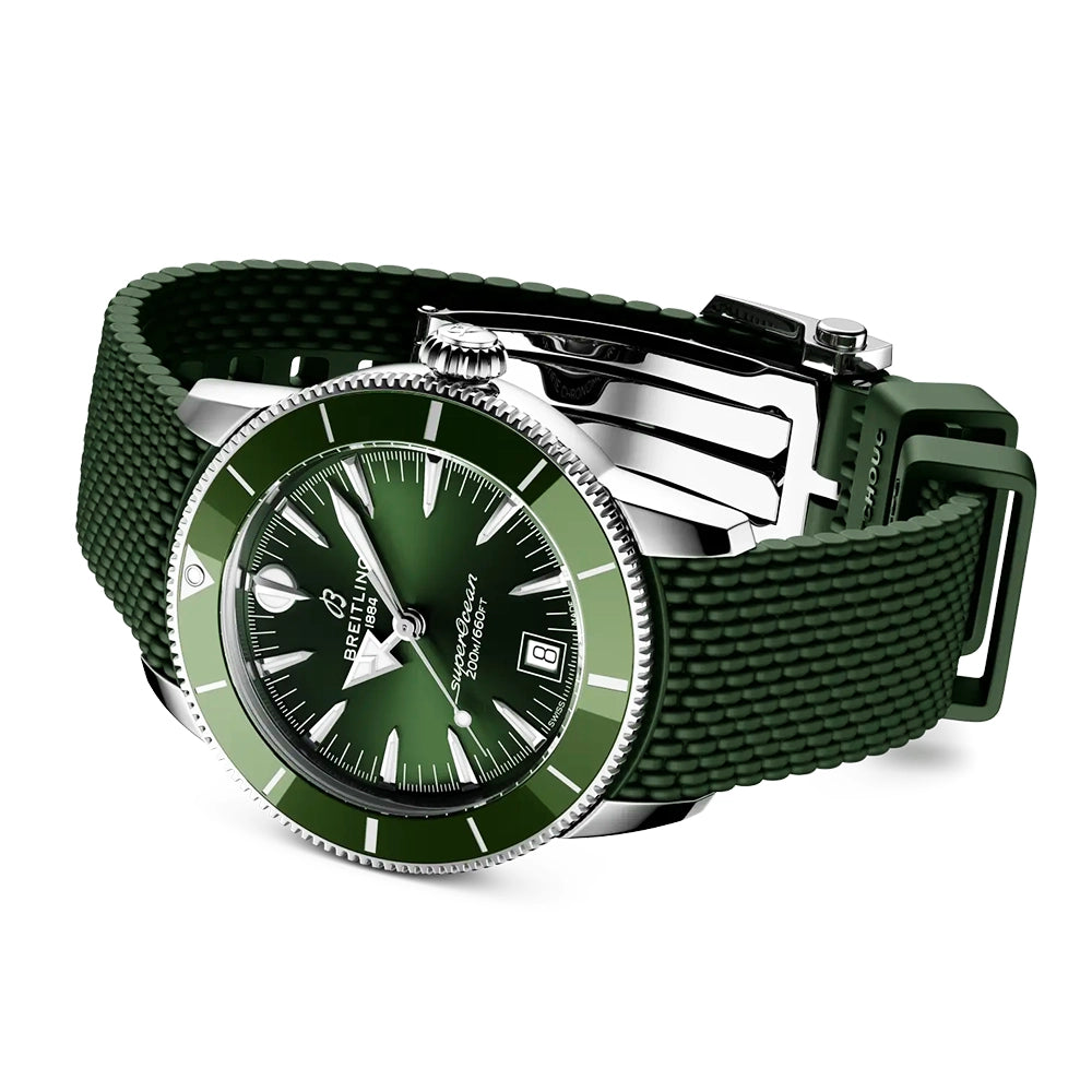 Breitling Superocean Heritage B31 40mm Green Dial Rubber Strap Watch - Berry's Jewellers