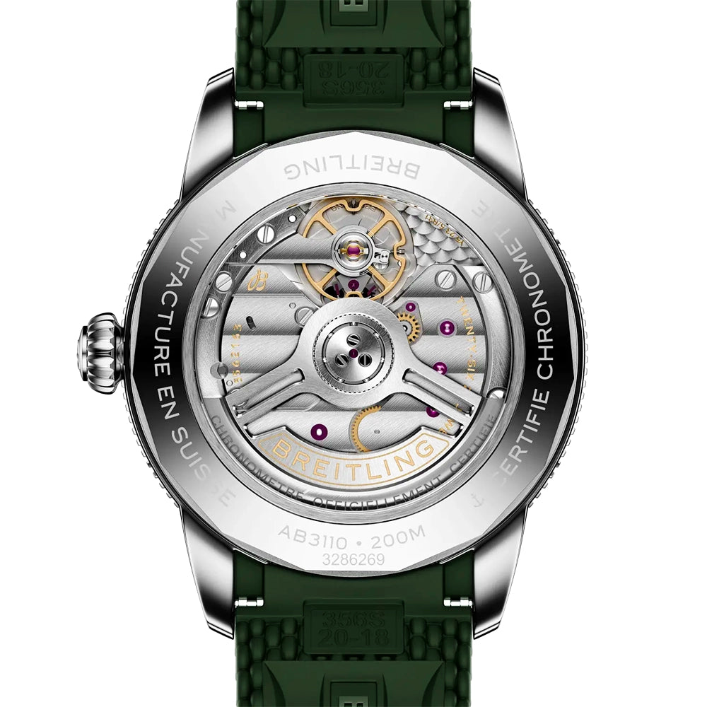 Breitling Superocean Heritage B31 40mm Green Dial Rubber Strap Watch - Berry's Jewellers