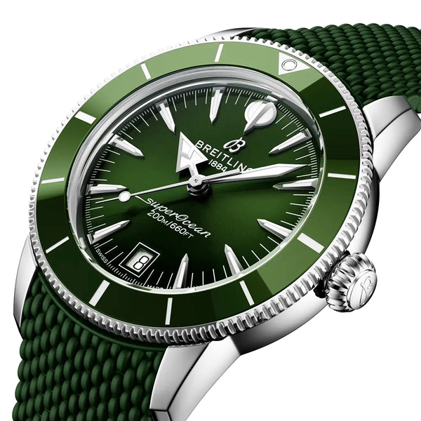 Breitling Superocean Heritage B31 40mm Green Dial Rubber Strap Watch - Berry's Jewellers