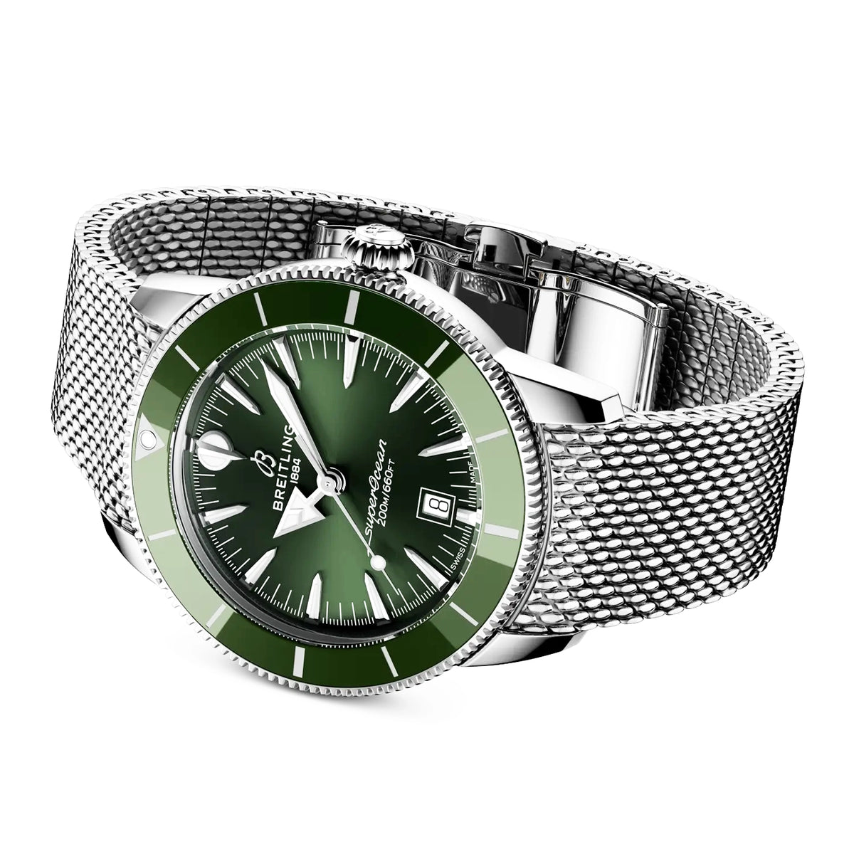 Breitling Superocean Heritage B31 44mm Green Dial Bracelet Watch - Berry's Jewellers
