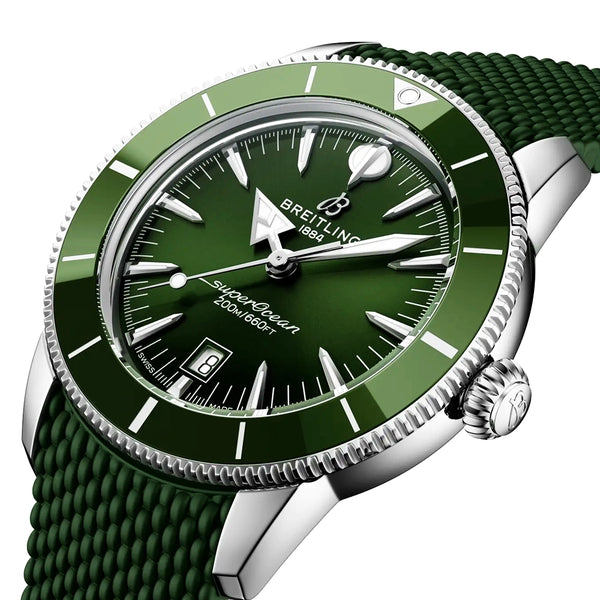 Breitling Superocean Heritage B31 44mm Green Dial Rubber Strap Watch - Berry's Jewellers
