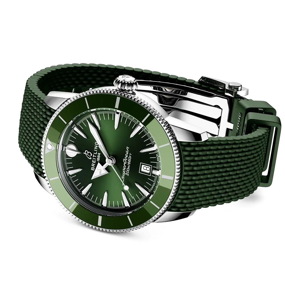 Breitling Superocean Heritage B31 44mm Green Dial Rubber Strap Watch - Berry's Jewellers