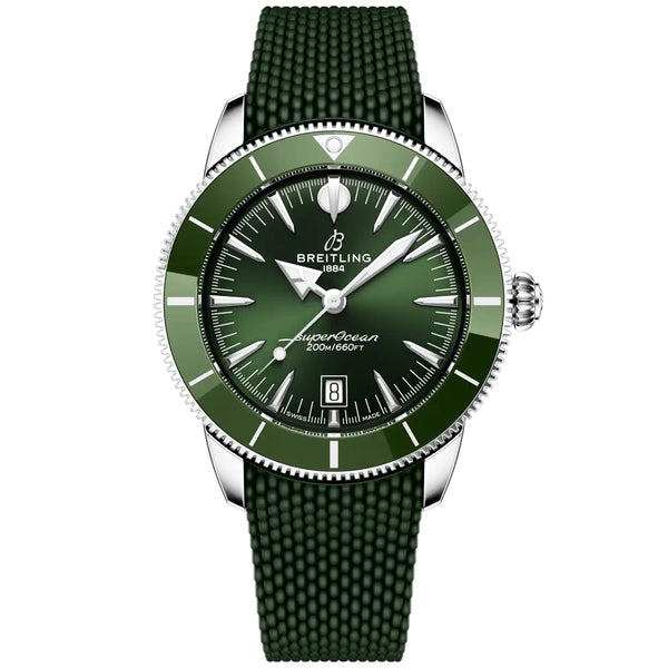 Breitling Superocean Heritage B31 44mm Green Dial Rubber Strap Watch - Berry's Jewellers