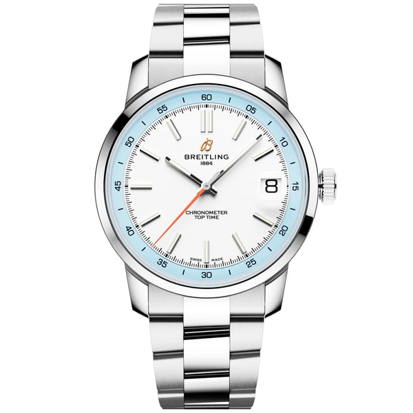 Breitling Top Time B31 38mm White Dial Automatic Bracelet Watch - Berry's Jewellers