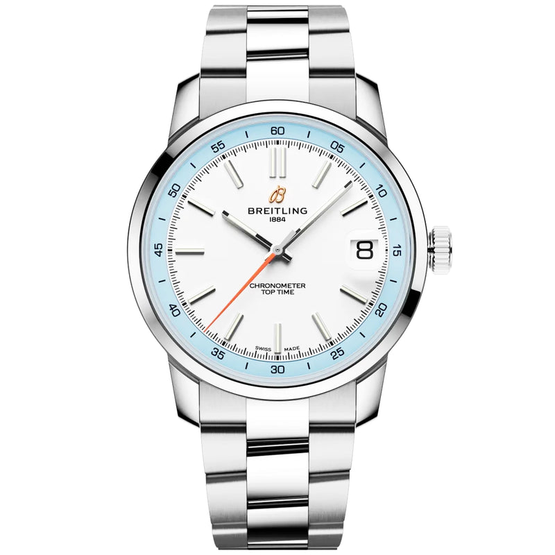 Breitling Top Time B31 38mm White Dial Automatic Bracelet Watch - Berry's Jewellers