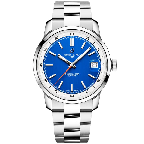 Breitling Top Time B31 38mm Blue Dial Automatic Bracelet Watch - Berry's Jewellers