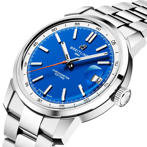 Breitling Top Time B31 38mm Blue Dial Automatic Bracelet Watch - Berry's Jewellers