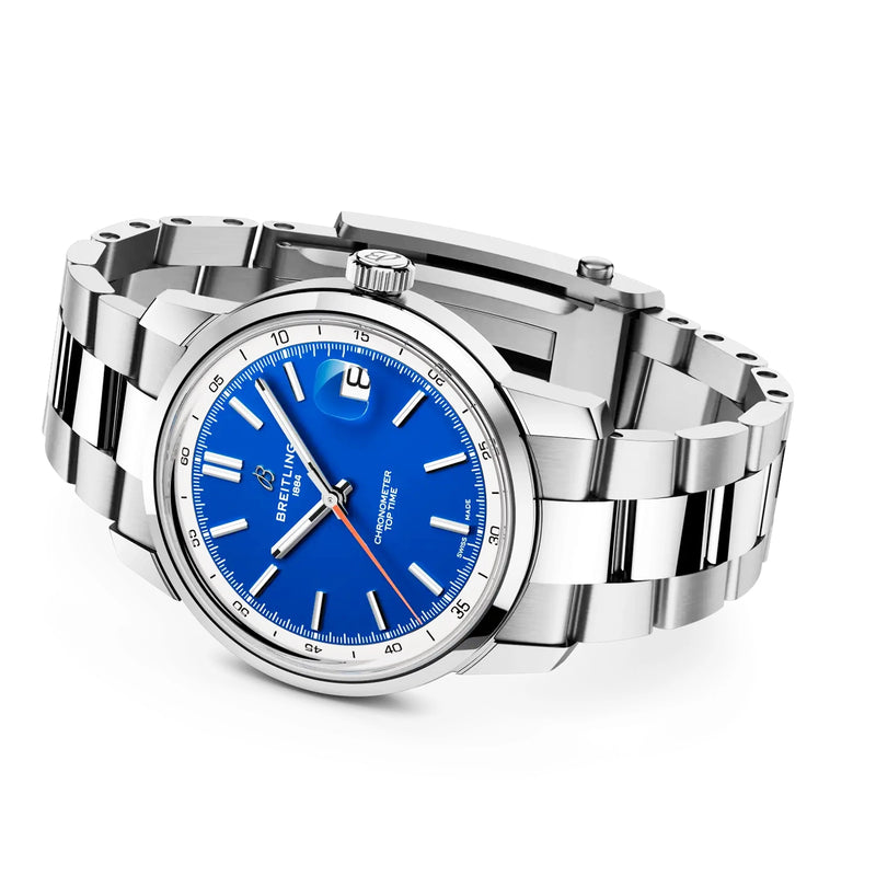 Breitling Top Time B31 38mm Blue Dial Automatic Bracelet Watch - Berry's Jewellers
