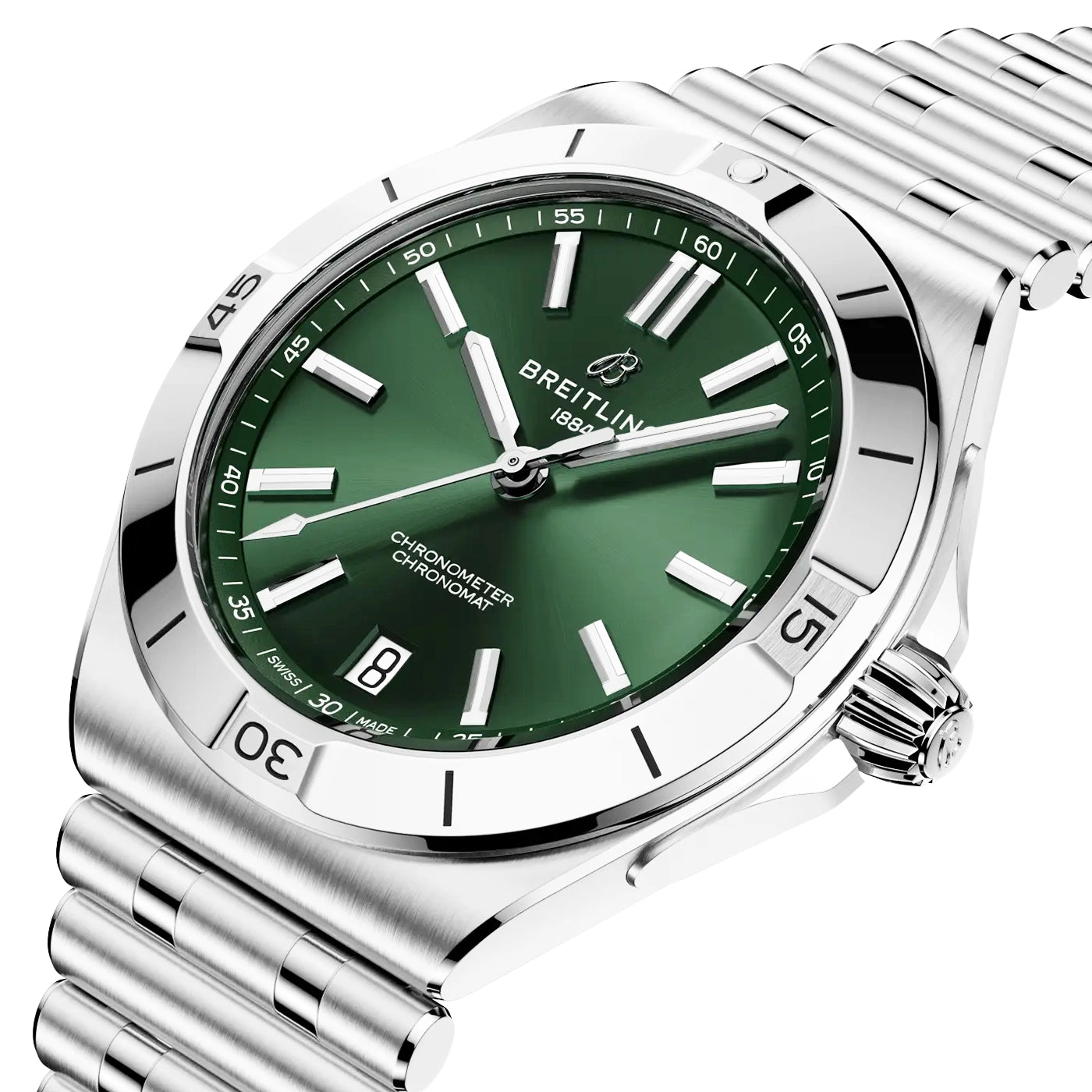 Breitling Chronomat B31 40mm Green Dial Mens Automatic Bracelet Watch - Berry's Jewellers