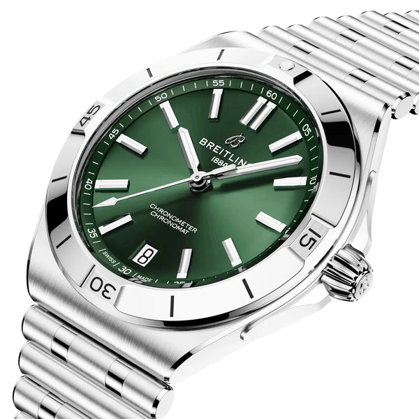 Breitling Chronomat B31 40mm Green Dial Mens Automatic Bracelet Watch - Berry's Jewellers