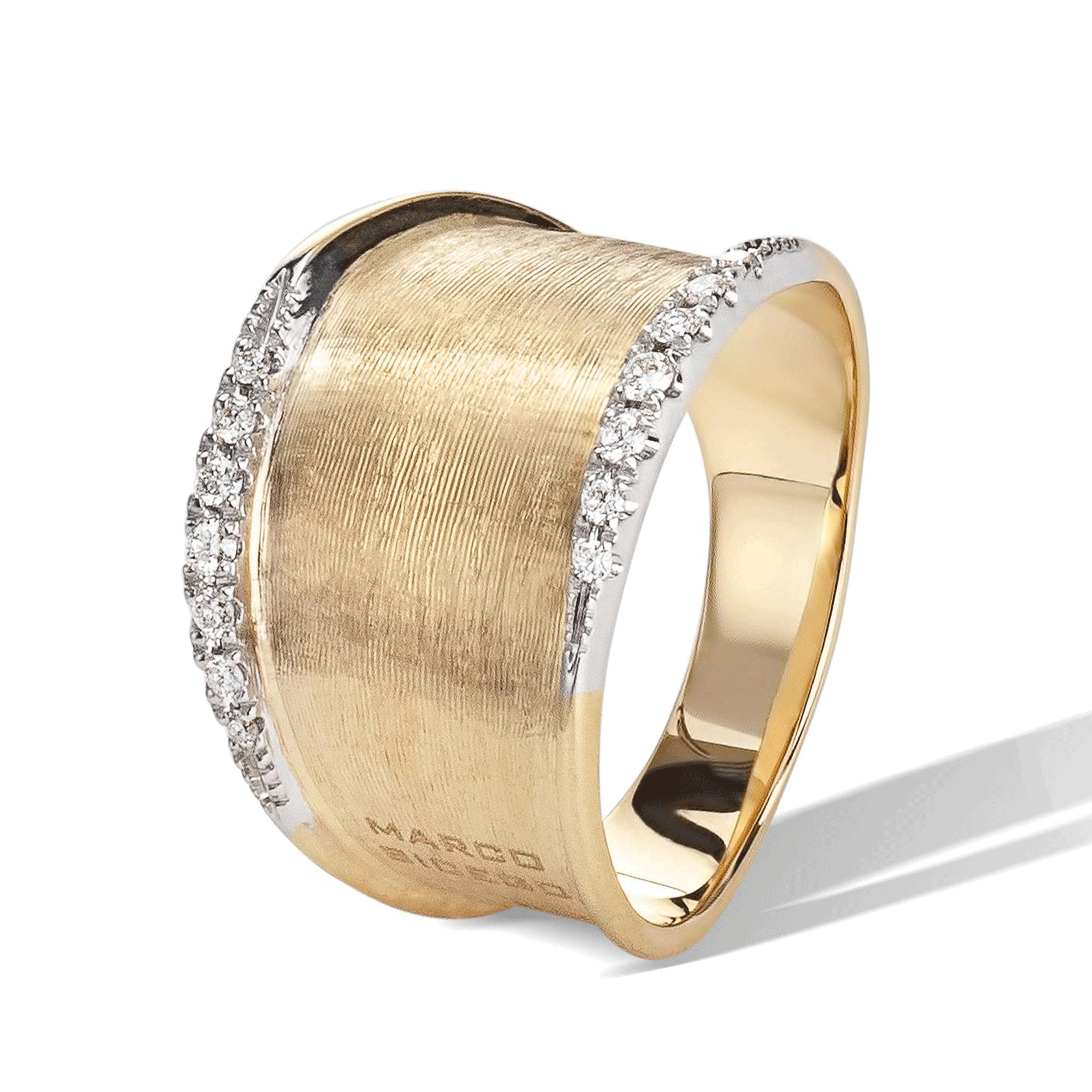 Lunaria 18ct Yellow & White Gold Ring with Diamond Set Edge