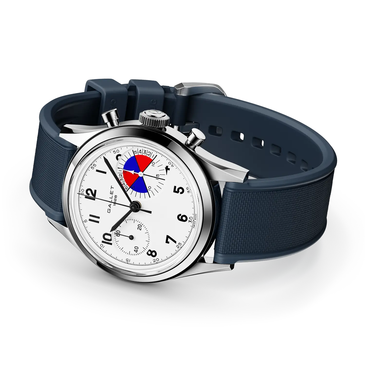 Gallet Tribute to Yachting Big Eye 38mm Blue Strap Manual Wind Watch - Berry's Jewellers
