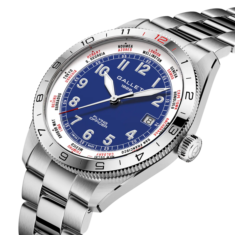 Flying Officer 40mm Blue Dial Steel Bracelet Automatic Watch