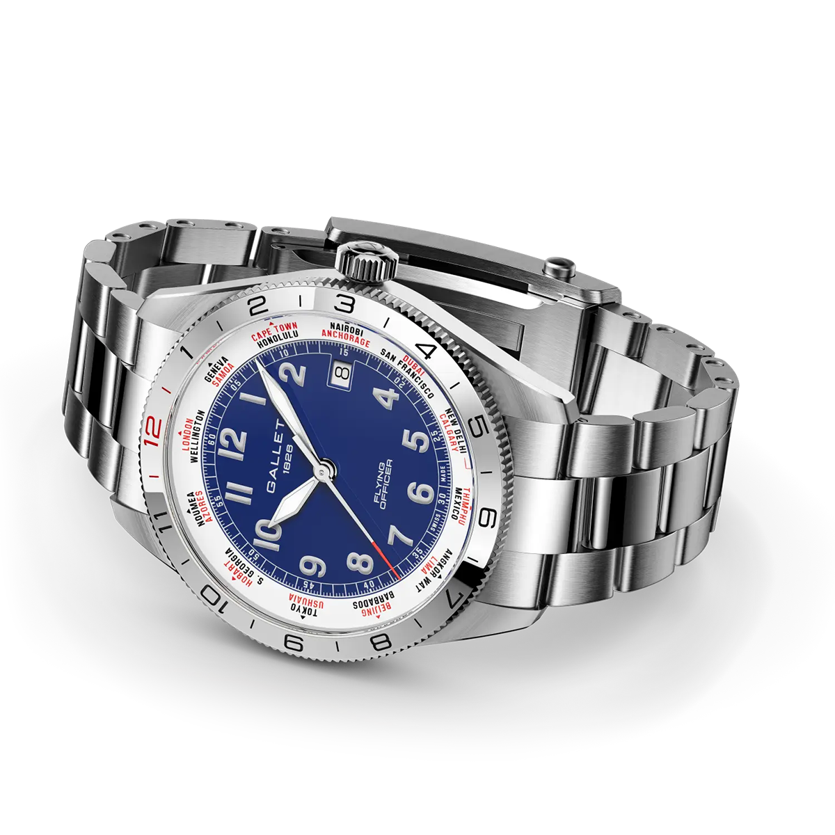 Flying Officer 40mm Blue Dial Steel Bracelet Automatic Watch