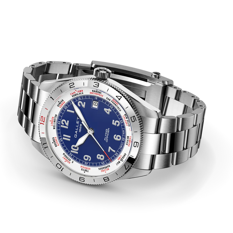 Flying Officer 40mm Blue Dial Steel Bracelet Automatic Watch