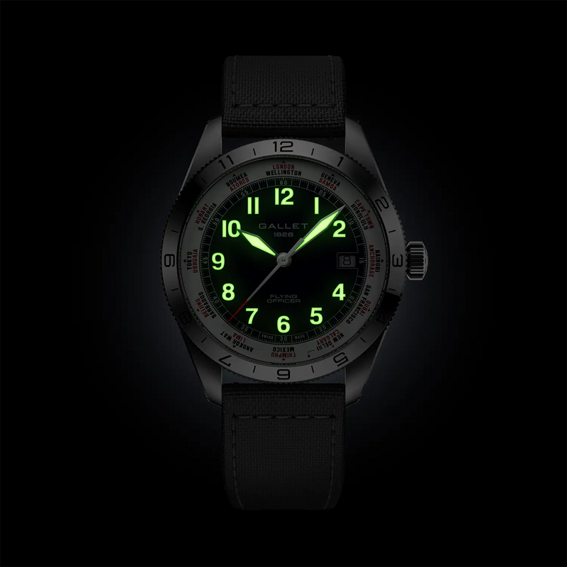 Flying Officer 40mm Blue Dial Fabric Strap Automatic Watch