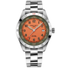 Flying Officer 40mm Orange Dial Steel Bracelet Automatic Watch