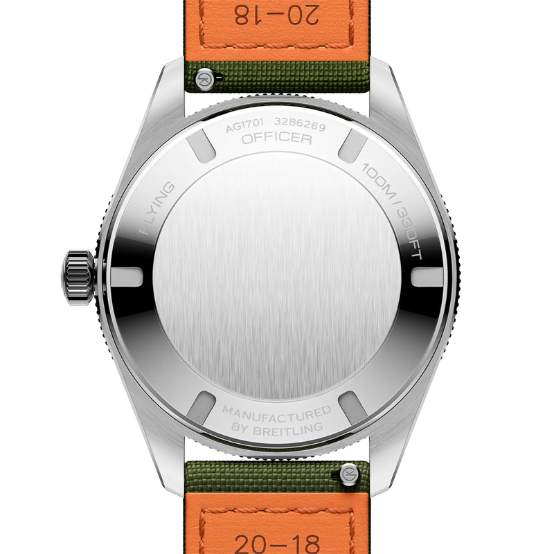 Flying Officer 40mm Orange Dial Fabric Strap Automatic Watch