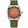 Flying Officer 40mm Orange Dial Fabric Strap Automatic Watch
