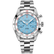 Flying Officer Chronograph 40mm Sky Blue Dial Steel Bracelet Automatic Watch