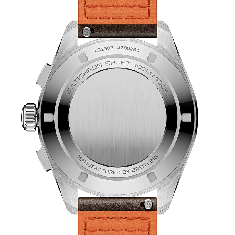 Multichron Sport 41mm Black Opaline Dial Brown Strap Automatic Watch