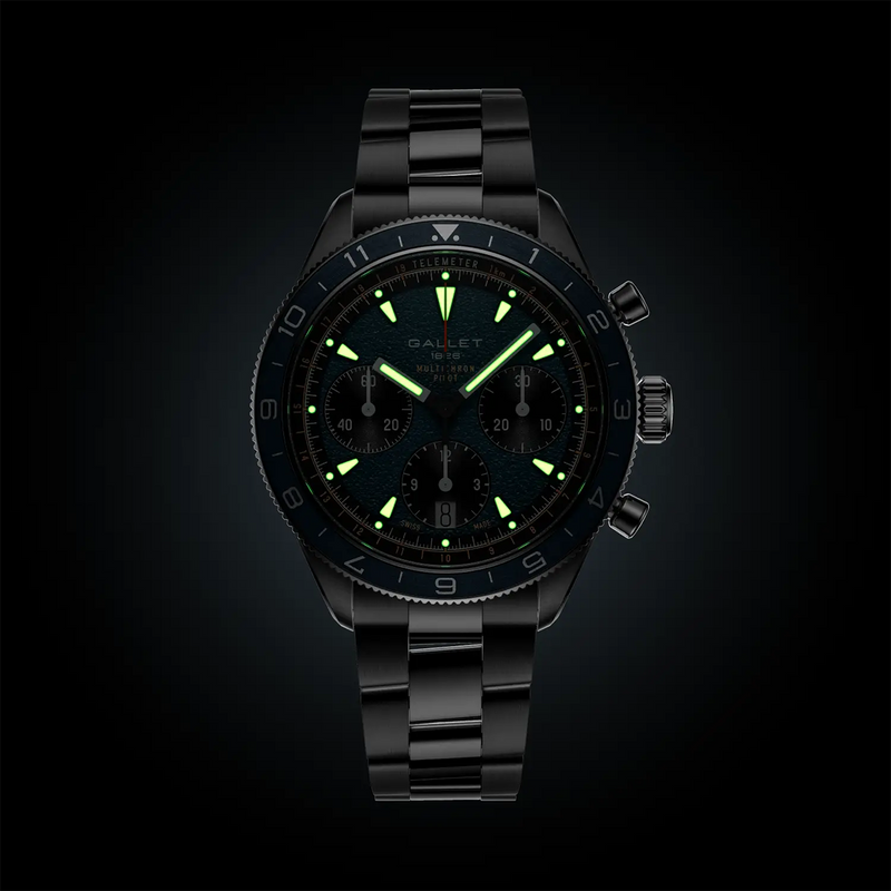 Multichron Pilot 42mm Steel Blue Dial Steel Bracelet Automatic Watch
