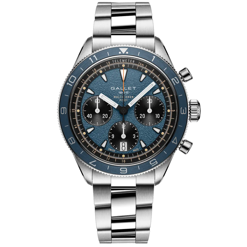 Multichron Pilot 42mm Steel Blue Dial Steel Bracelet Automatic Watch