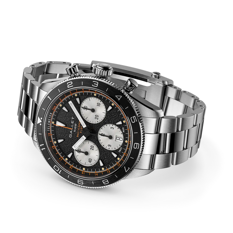 Multichron Pilot 42mm Steel Black Dial Steel Bracelet Automatic Watch