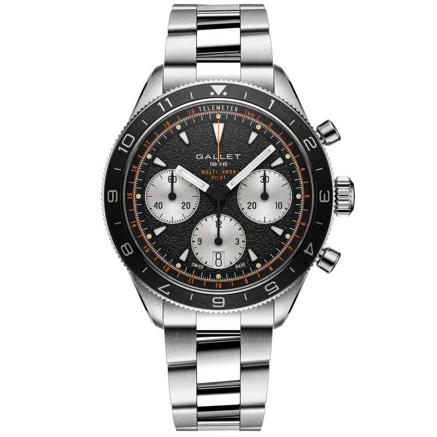 Multichron Pilot 42mm Steel Black Dial Steel Bracelet Automatic Watch