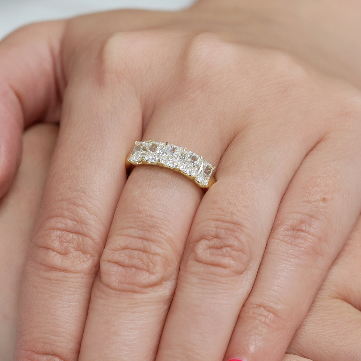 Berry's 18ct Yellow Gold Radiant Cut Diamond Five Stone Eternity Ring - Berry's Jewellers