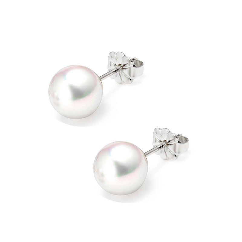 18ct White Gold 5.5-6mm AAA Akoya Pearl Stud Earrings