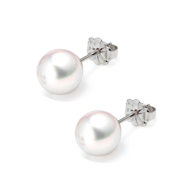18ct White Gold 6.5-7mm AAA Akoya Pearl Stud Earrings