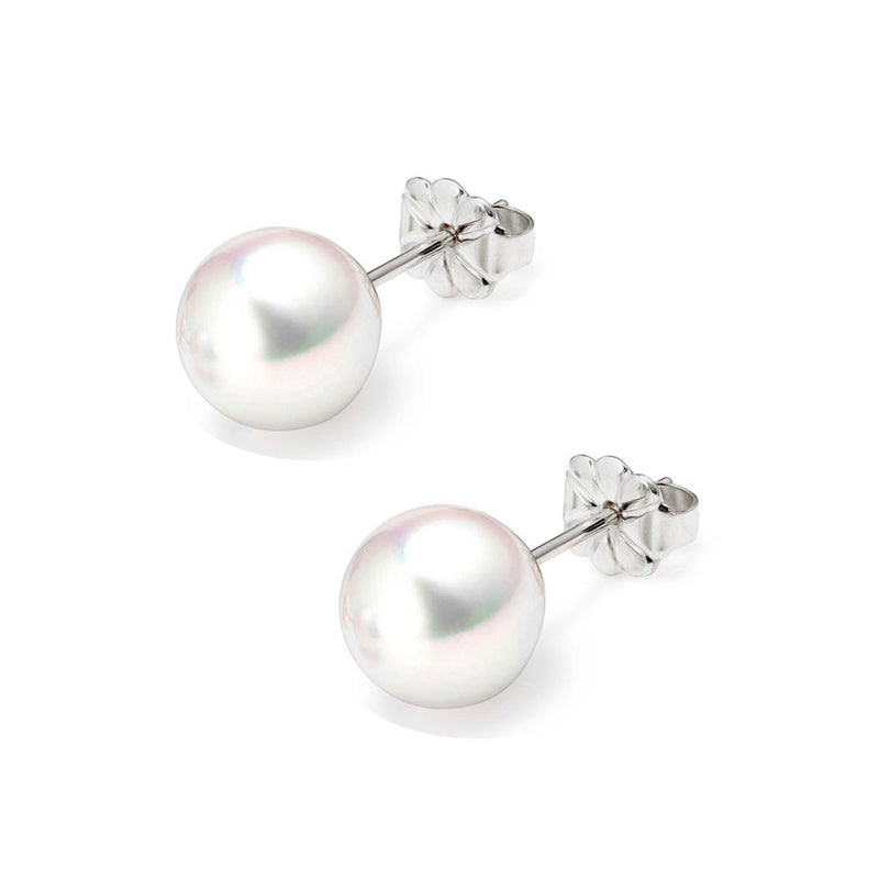 18ct White Gold 6-6.5mm AAA Akoya Pearl Stud Earrings