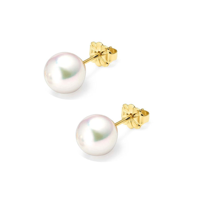 18ct Yellow Gold 5-5.5mm AAA Akoya Pearl Stud Earrings