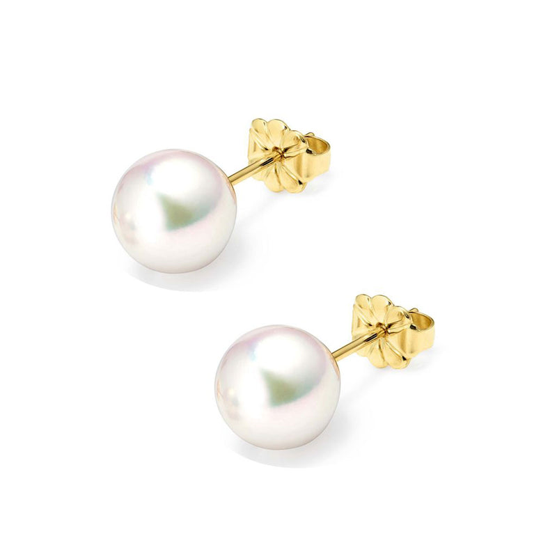 18ct Yellow Gold 5.5-6mm AAA Akoya Pearl Stud Earrings