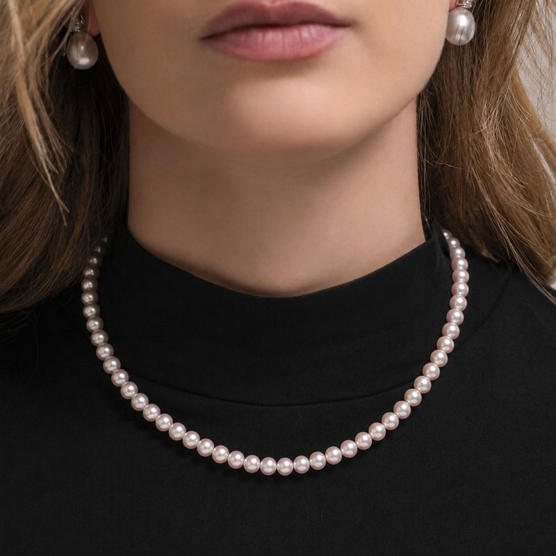 5-5.5mm AAA Akoya Pearl Necklace with 18ct Yellow Gold Clasp