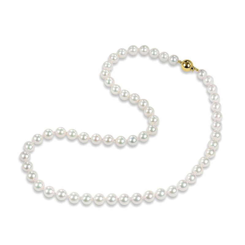 6.5-7mm AAA Akoya Pearl Necklace with 18ct Yellow Gold Clasp